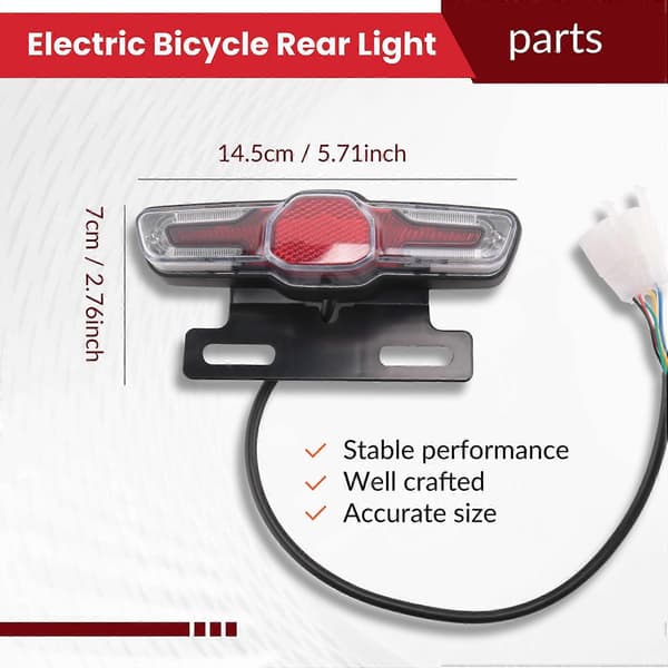 [RM]Elcykel 5 LED Baglygte Elcykel E-cykel Lys Red