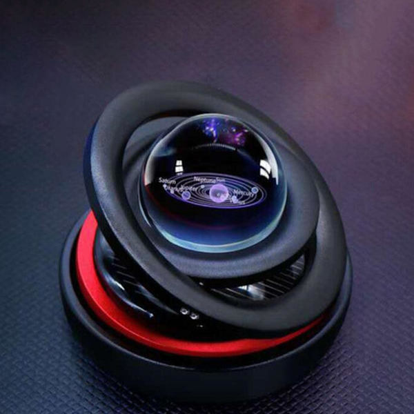 Svart Bil Solcellsdriven Magnetisk Rotation Flytande Glob Ornament Hemmakontor Gåva