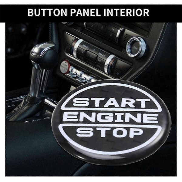 Kulfiber Bil Start Motor Stop Knap Panel Interiør Trim til 2024 Nyt Biltilbehør
