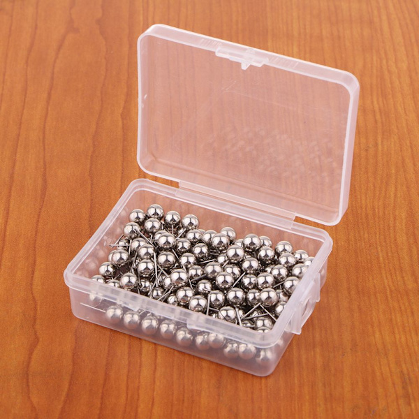 100 / 200 set 6mm Metall Kulhuvud Klämmor Kartmarkörer Markering Silver 100