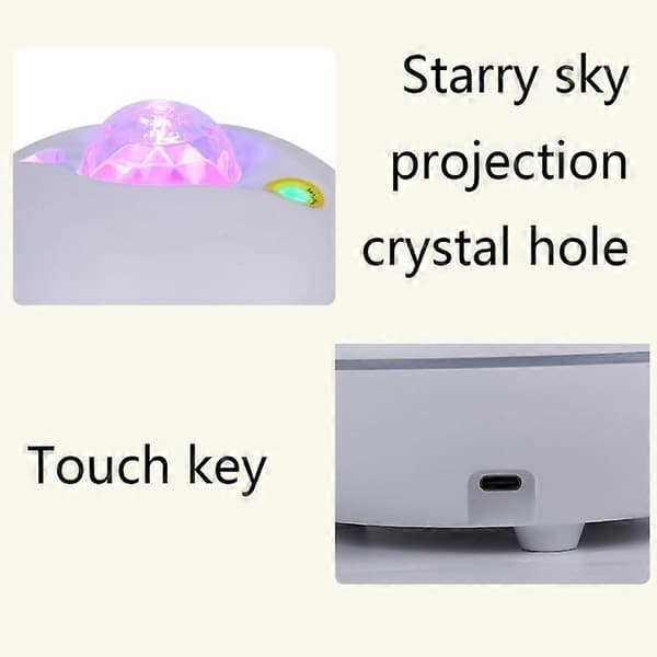 SC526 LED Stjerneklar Fjernkontroll Vannmønster Projeksjonslampe Graffiti Smart Stjernehimmel Lys Trådløst Nattlys Black