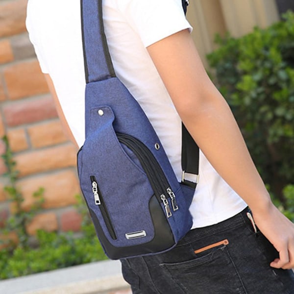 1 st Kompakt Crossbody-ryggsäck och dagväska Multifunktionell bröstväska Blue