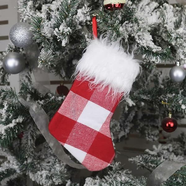2 stk. julestrømper, julepyntstrømper, pejsestrømper, 25,5 cm, julestrømper, hængende gaveposer, slik, julegave