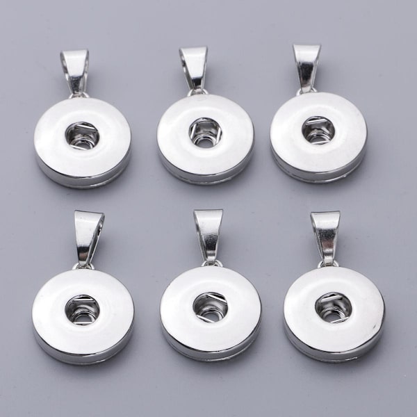 6 set 18/12mm Tryckknappar Bas Hängen för Smyckestillverkning DIY 3cm