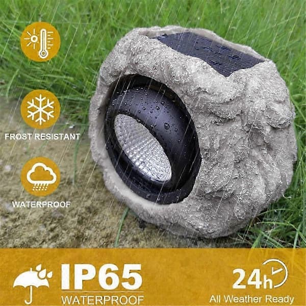 2 stk. Solar Havestenlamper - IP65 Vandtæt LED Solar Spotlight