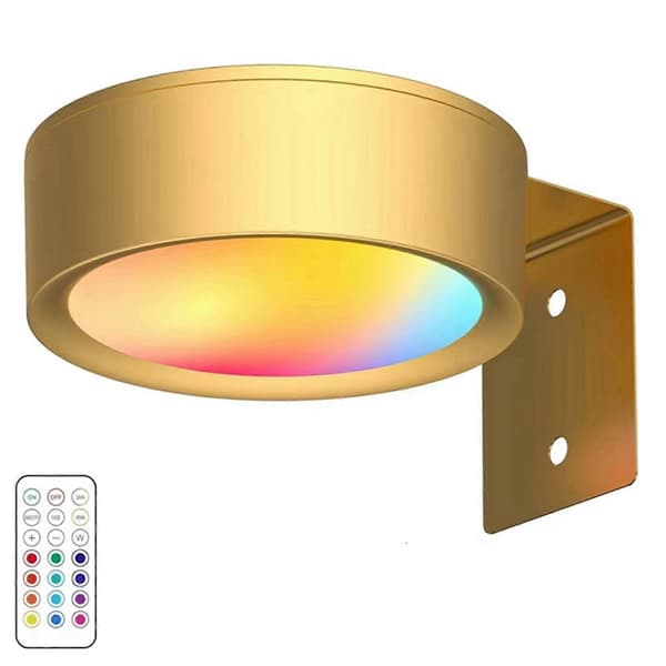 2X Bildbelysning LED Kunstdisplay Lampe Batteridrevet Dimbar Malingsspotlight 13 Lysmoduser Gull Gold
