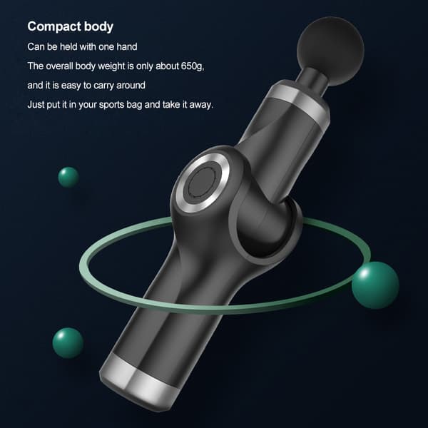 [RM] Electric Muscle Massage Gun, Foldable Deep Tissue Massager 4 Speed Adjustable, Blue