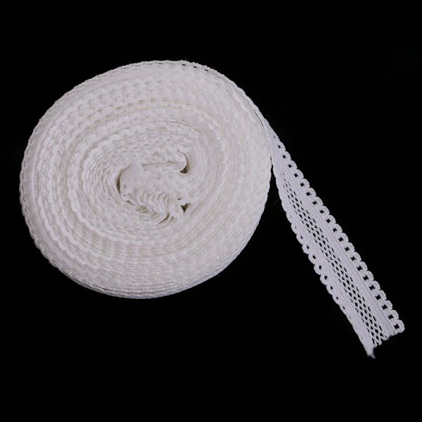 Metervara 18mm Stretch Elastisk Spets Kantband DIY Sömnad Hantverk Vit