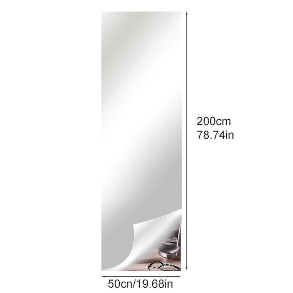 Frameless Full Length Mirror for Wall, Self-Adhesive -[RM] 50cm*200cm*0.2mm