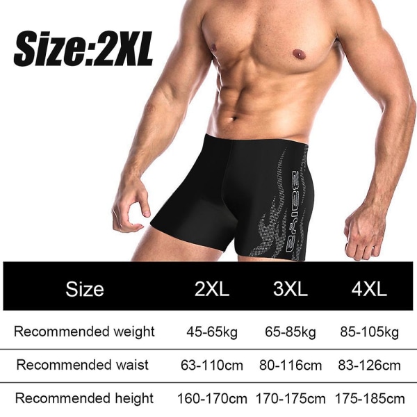 3-pack Herr Badbyxor med Fyrkantiga Ben Snabbtorkande Atletisk Baddräkt Fyrkantiga Ben Boardshorts för Män 2XL