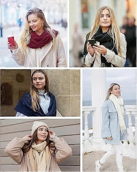 Tørklæder til kvinder - Vintertørklæde til kvinder Koldt vejr Bløde Pashmina Sjal og Wraps Tørklæder til kvinder LT01
