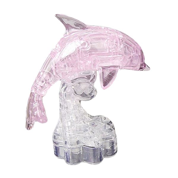 3D DIY Kristallpussel Barn Pedagogisk Lärleksak - Rosa Delfin