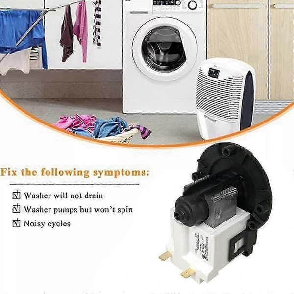 Afløbspumpemotor til vaskemaskine reservedel 5859EN1004J Black White