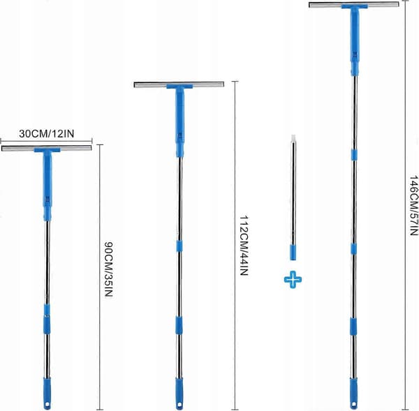 Mitclear Profesjonelt Vindusvaskesett Med Langt Håndtak (146cm)