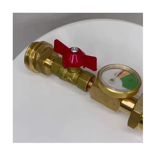 [RM]1lb Propanbeholderadapter med På/Av-ventil og Måler, 20lb til 1lb Propanbeholderadapter for 1lb/16.4