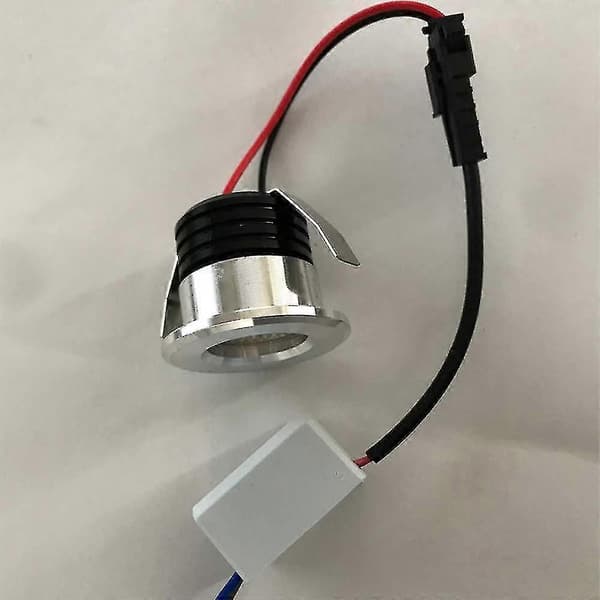 Sett med 4 innfelte mini-LED-spotlights, 3W, varmhvit, for vitrineskap, innendørsstasjon, gipsplatebelysning, med transformator [energiklasse A++]