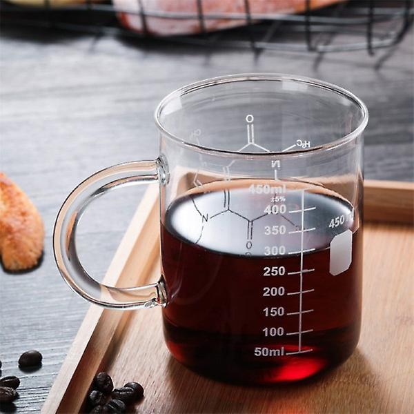 450ml Dubbelväggig Mugg Glas Bägare Mjölk Frukost Kaffekopp Högtemperaturbeständig Mätkopp