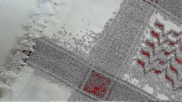 Tørklæde med stammetryk til mænd og kvinder, bredt design med kvaster White Red