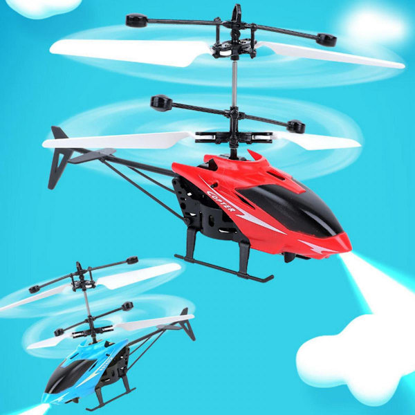 Mini Flygande RC Induktionsflygplan USB Handkontroll Drönare Födelsedagspresenter Röd