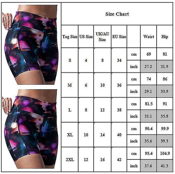Kvinder Print Høj Elastisk Talje Slim Fit Shorts Strand Svømme Boyshort L