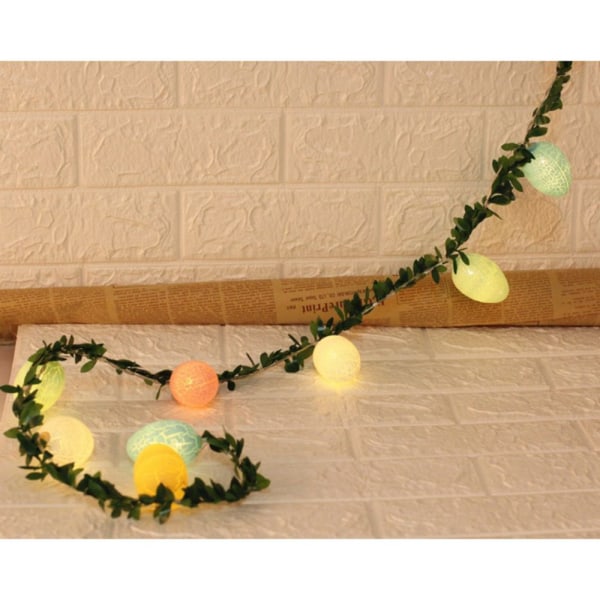 Påskägg Ljusslinga DIY Utomhusfest Dekor Spräckta Ägg 2.6m