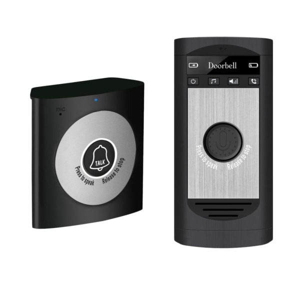 Trådlös Intercom Dörrklocka Tvåvägssamtal Interfon Svart A