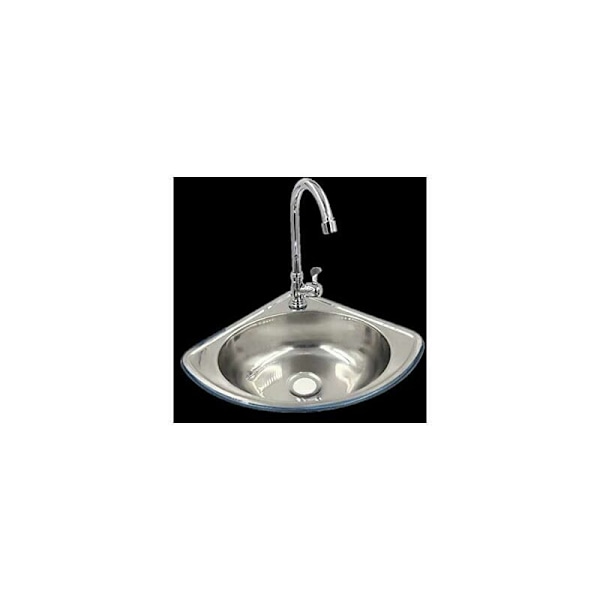 [RM] Triangular Sink Thick Stainless Steel Small Single Bowl Wall Mounted Corner Sink Bathroom -KK