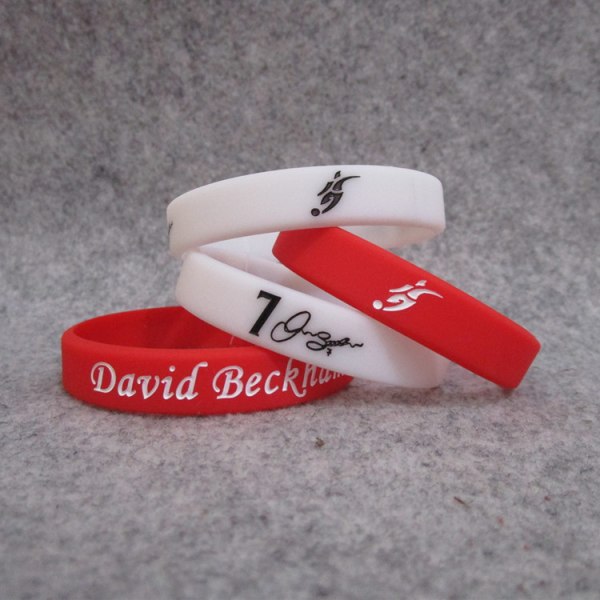 Nr 7 David Beckham signatur lysande silikon sportarmband armband*2 White luminous circumference 19cm