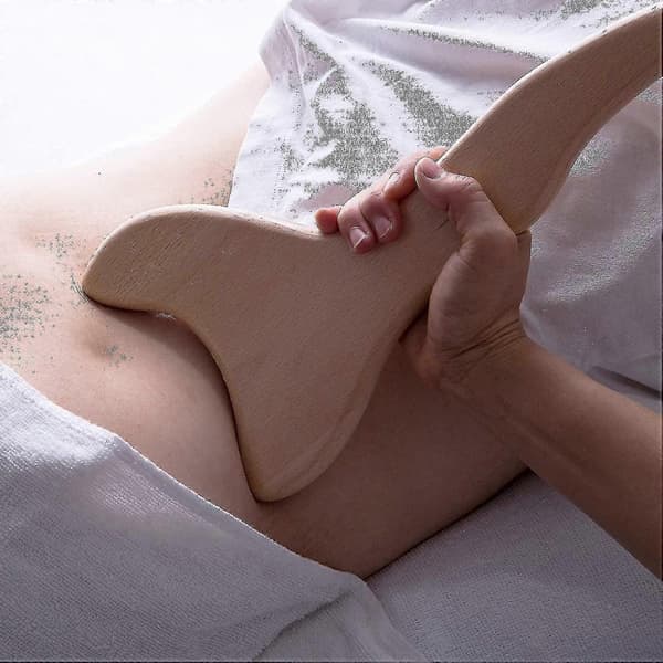 Lymfdränageverktyg - Gua Sha-terapimassageverktyg i trä - Anti-cellulitpaddelmassager