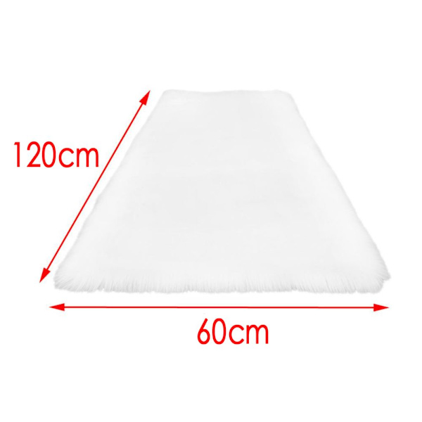 Lyxiga Fuskpäls Mattor Sovrum Sängmatta Matta Soffa Bänk Halkfri Vit 60x120cm