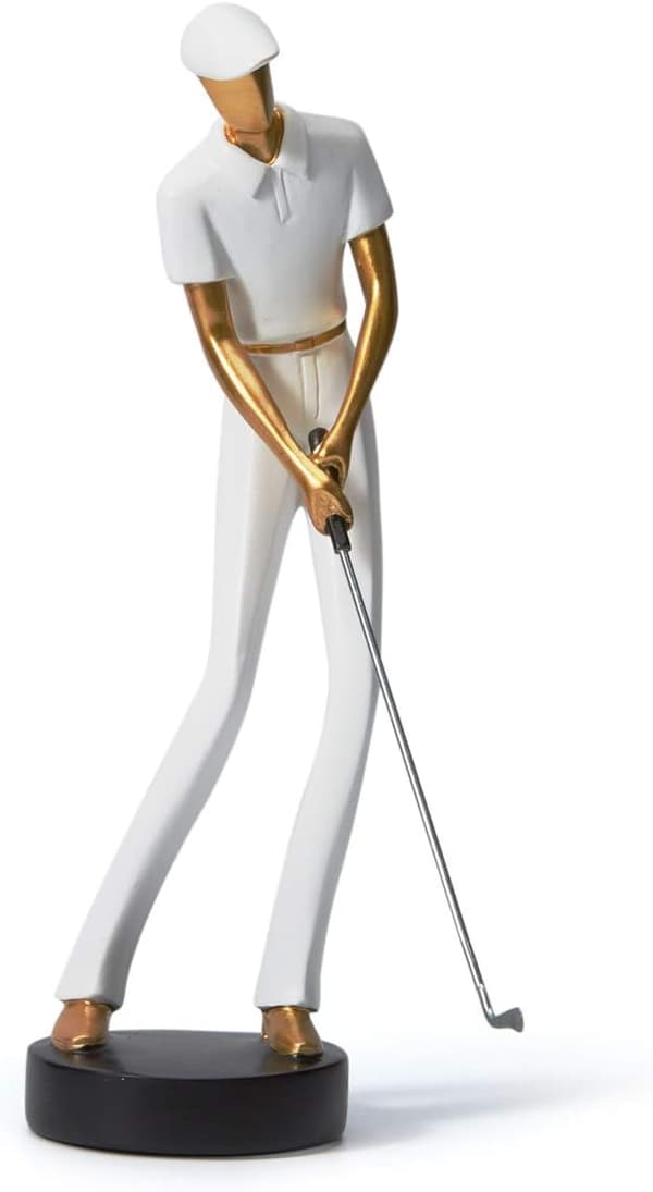 [RM]Golfer Figur Statue Indretning Golf Skulptur Harpiks Gave Hvid
