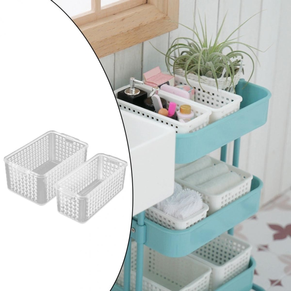 Set med 2 1:6 1:12 Skala Dockskåpskorgar BJD Scenmodell Sovrum DIY Dekor Klar