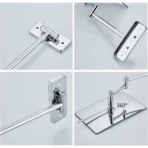 [RM]3X Magnifying Mirror for Wall - Foldable Extension - 360 Degree Rotation Magnifying Mirror Bathroom Mirror with Drilling
