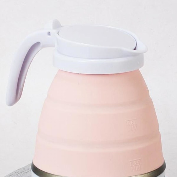 Elektrisk Portabel Resekokare 220V 50hz EU-kontakt Camping Husvagn 0.6L Rosa