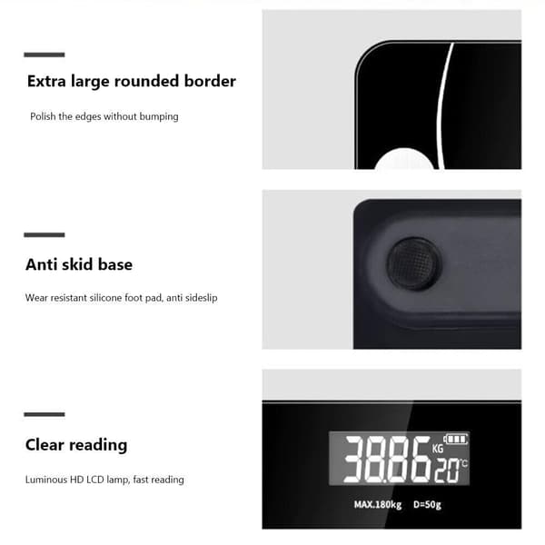 Digital Smart Scale Bathroom Scale Body BMI Phone Bluetooth Connection Personal Memory Minimalist Design 5g/40kg[RM]