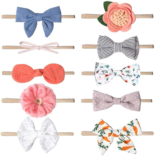 10 stk babyhårbånd - 10 assorterte hår