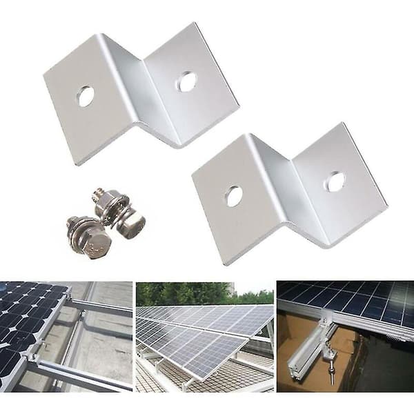 4-pack monteringssats med Z-fästen i aluminium för solpaneler till husbil och båttak