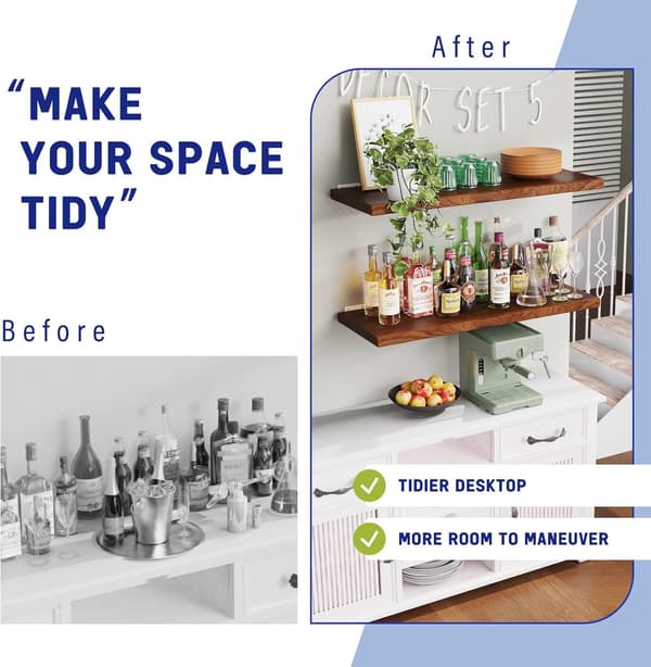 [RM]6\" Floating Shelf Brackets, Heavy Duty Metal L Brackets for Wall Mounted Shelves, White[JUN]