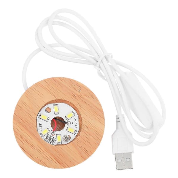 [RM]2026 Egnet Krystallkuleholder Tre LED-belyst Base med USB-lading 3 stk. sett