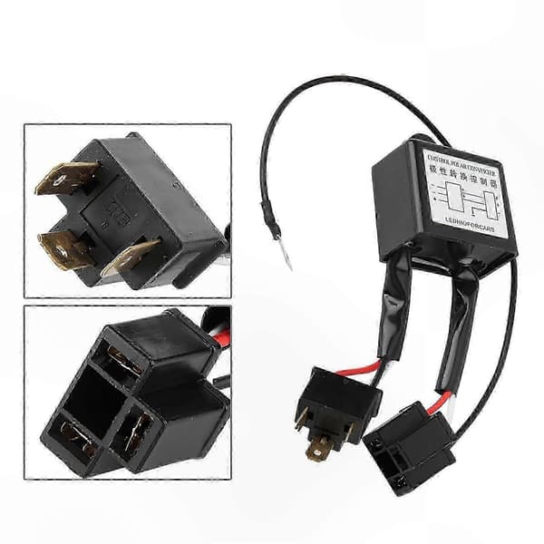 2 stk. LED omvendt polaritet adapterkabel til H4 negativ omskifterkonvertering
