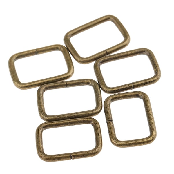 20 Stycken Metall Fyrkantigt Spänne Koppling För DIY Väskhantverk 20x12x2.8mm Brons
