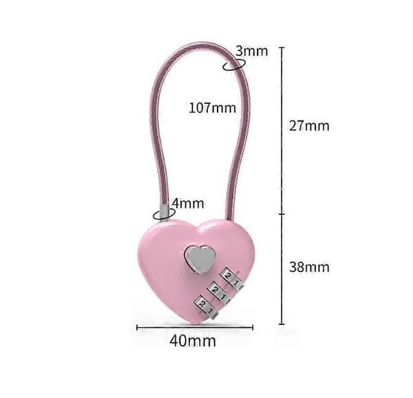 Säkerhetskombinationslås Premium, Resesäkerhetskombinationslås, Liten kabel för ryggsäck, Resesäkerhet, Bagage, Resväska, Väska, Stöldskydd, 3