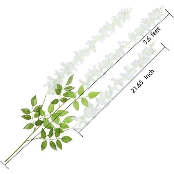[RM]Artificial Flowers 24 Pcs Silk Wisteria Vines Wedding Party Decorations 110cm Each String YYV