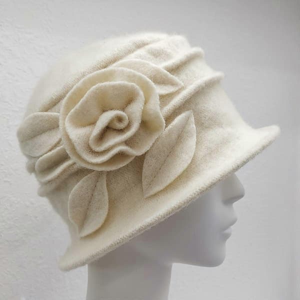 8 farver uld tophat bækkenhat vinter midaldrende kvinders hat elegant midaldrende uld mor hatte [MI] Black