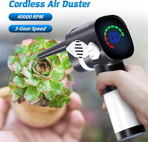 [RM] Compressed Air Duster, Qinkada Electric Air Duster Keyboard Cleaning