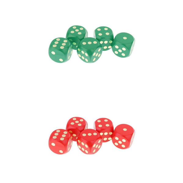 10 / Set D6 Prickiga Sexsidiga Tärningar Trä RPG Brädspel 3cm