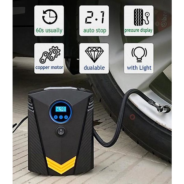Verktygslåda Bil Luftkompressor Intelligent Däck Uppblåsbar Pump 12V Portabel Auto Däckpump