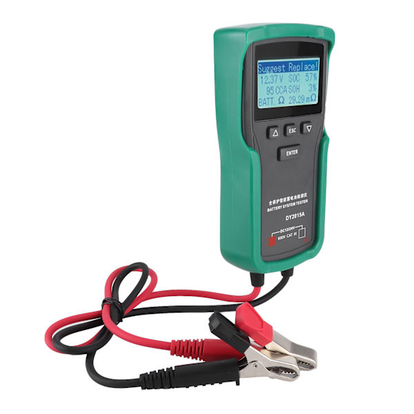 [RM]12V-24V Car Battery Tester Tool Voltage Load Test Digital Battery Capacity Checker Electrical Charging Analyzer DY2015A