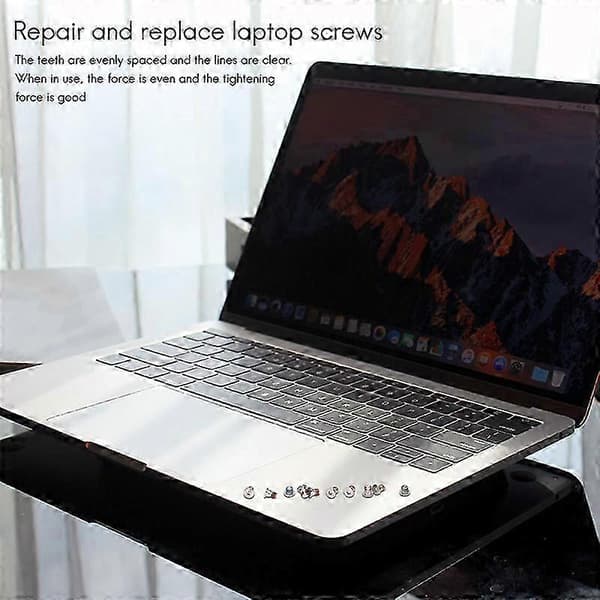 10 stk. bundskruer til Macbook Pro Retina A1425 A1502 A1398 skruesæt 2012-2015 år Silver