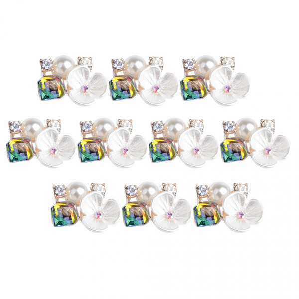 10 st kristalldiamant strass utsmyckning flatback knapp knappar 1,3x1,3cm
